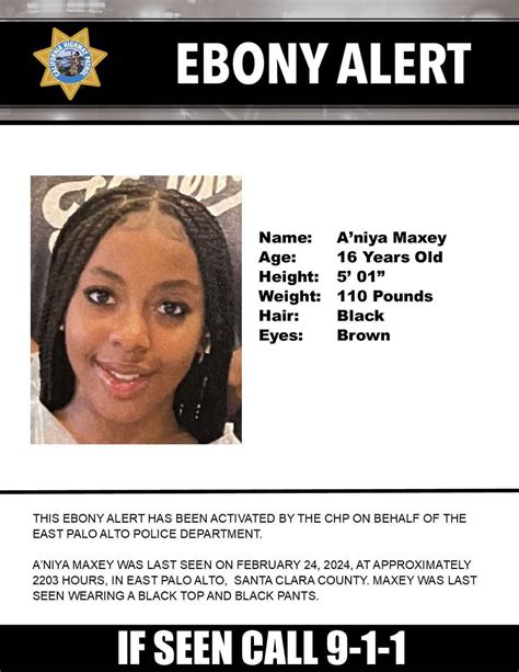 Chp Activates Ebony Alert In Northern California For Girl 16 Missing