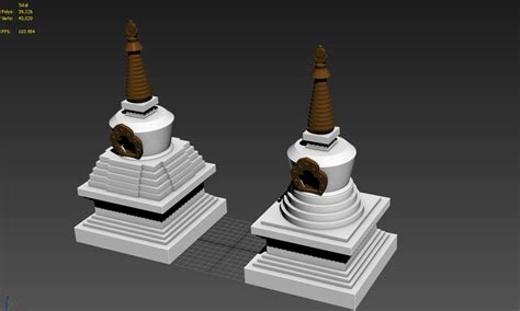 White Stupa 3d Model 10 Max Free3d