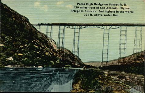 Pecos High Bridge on Sunset R. R. Railroad (Scenic) Postcard