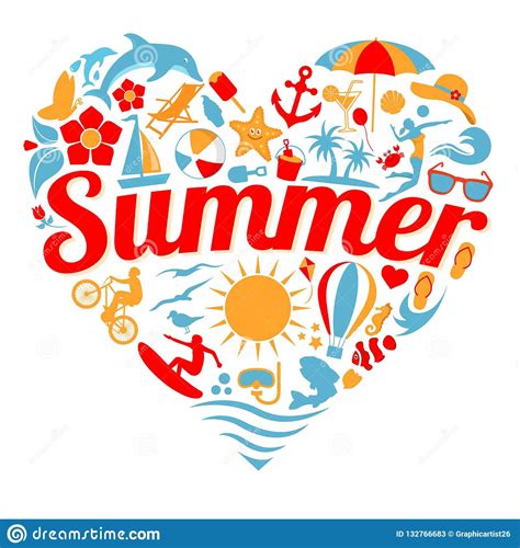 I Love Summer Stock Vector Illustration Of Concepts 132766683