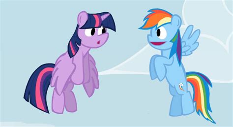 Rainbow Dash And Twilight Sparkle Flying