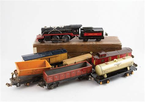 Tinplate Lionel Train Set With 6 Rolling Stock Wagons Railway Trains