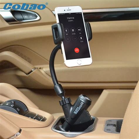 Cobao universal USB car charger mobile phone holder stand charging mount holder for most phones ...