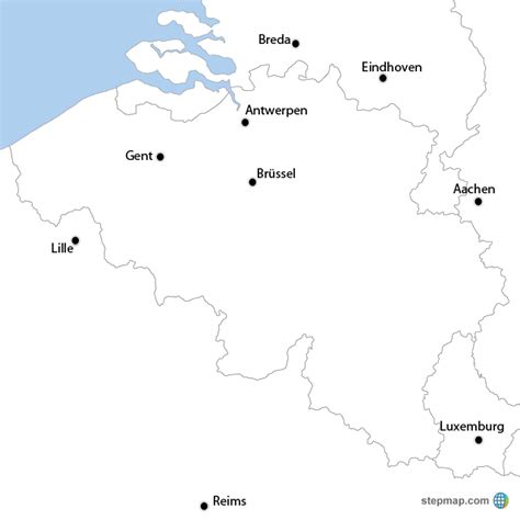 Stepmap Belgien Umriss Landkarte F R Belgium