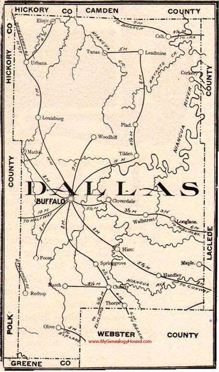 Dallas County, Missouri 1904 Map | Dallas county, County map, Missouri