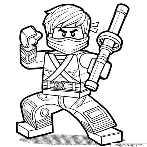 Dibujo Para Colorear Ninjago Jay Con Su Nunchaku