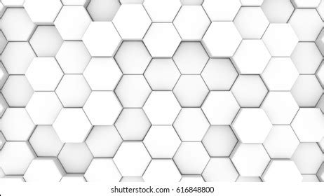 White Hexagon Pattern 3d Render Stock Illustration 616848800 | Shutterstock