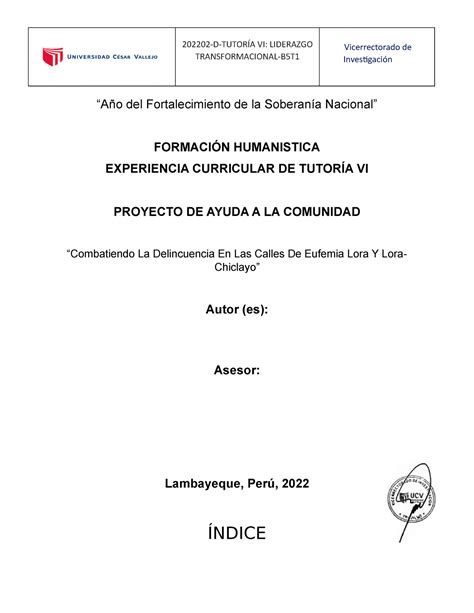 Proyecto DE Ayuda A LA Comunidad Tutoria Último Avance