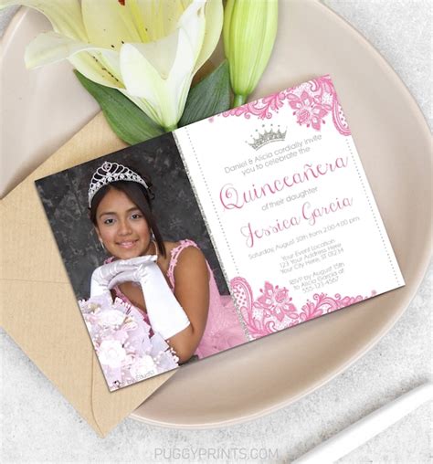 Quinceanera Invitation Editable Princess Quincea Era Etsy