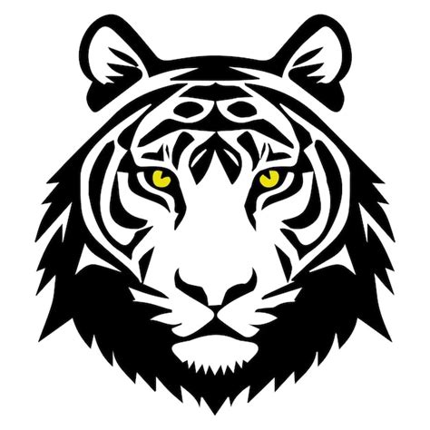 Ilustraci N De Silueta De Cabeza De Tigre Vectorial Aislada En Un Fondo