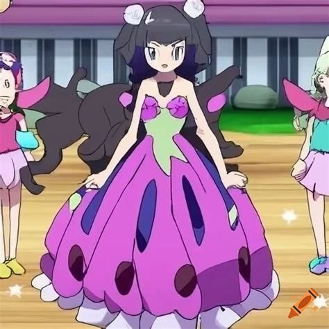 Elegant Fairy Type Pokemon Gym Leader In A Flowery Dress On Craiyon