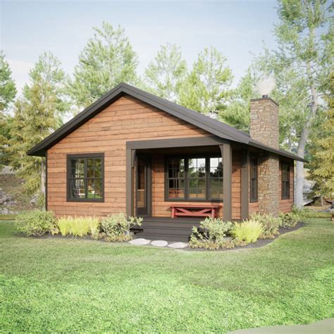 Cabin Plans 24'x32' PDF Plans for Small Cabin DIY Easy to Build Small Cottage With Covered Front ...