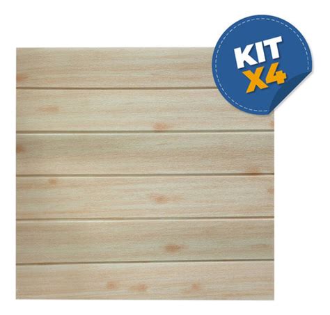 Kit X 4 Revestimiento Autodhesivo 3d Tablas De Madera Clar Cuotas