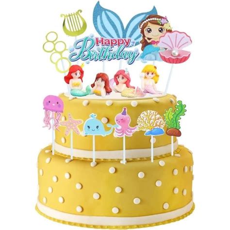 Pi Ces Deco Gateau Sirene Sir Ne Cupcake Toppers Decoration