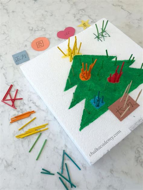 Christmas Tree Polystyrene Poke - Learn Shapes, Colors, Words, and More! | Recycled crafts kids ...