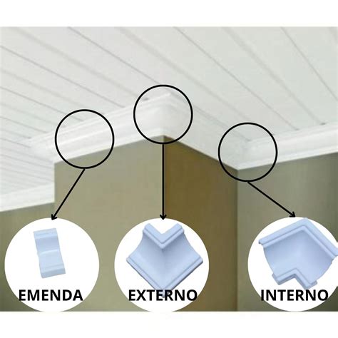 Kit Emenda Cerejeira Para Moldura Forro Rodaforro Pvc Madeiramadeira