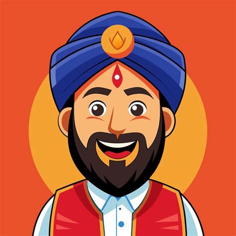 Punjabi Happy Man Vector Cartoon Illustration For Joyful Expressions