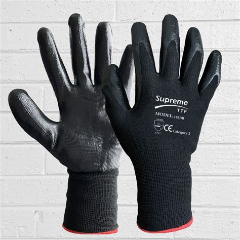 Supreme TTF 103BB Black Nitrile Gloves SafetyGloves Co Uk