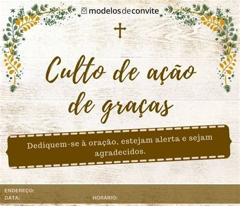 Convite Para Culto De A O De Gra As Decorative Tray