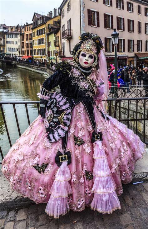 Disguised Person Annecy Venetian Carnival 2013 Editorial Photo