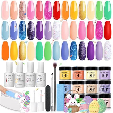 Amazon AZUREBEAUTY 31 Pcs Dip Powder Nail Kit Starter Spring