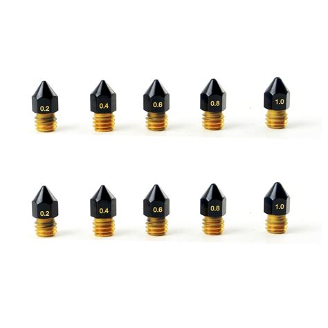 CCTREE 10PCS MK8 Nozzles Upgrade PTFE Coated Nozzle Non Stick Filament