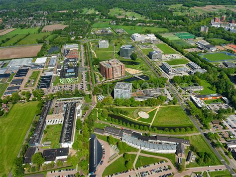 Aerial View Wageningen University Research With The Zodiac Building