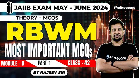 JAIIB Exam 2024 RBWM Most Important MCQs For RBWM Part 1 Module