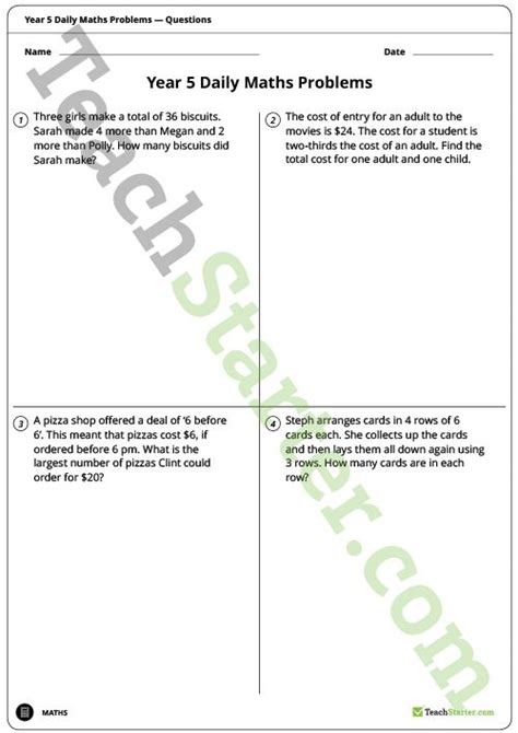 Mental Maths Practise Year 5 Worksheets Year 5 Maths Worksheets Problem Solving K5 Worksheets