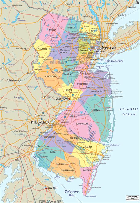 New Jersey Map - United States