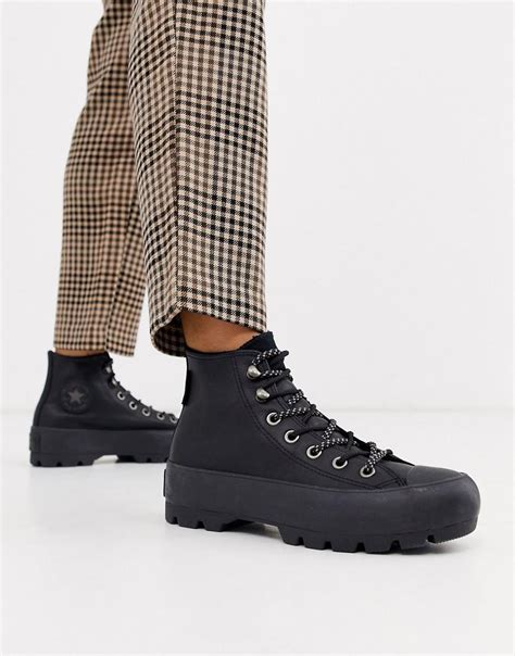 Converse Goretex Leather Chuck Taylor Hi Chunky Sole Hiker Boots in Black | Lyst