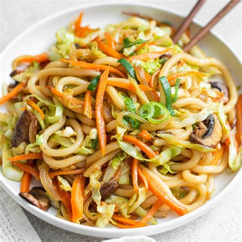 Gebratene Udon Nudeln mit Gemüse Yaki Udon Kitchen Diaries