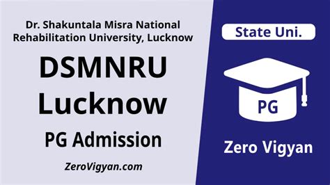 Dr. Shakuntala Misra National Rehabilitation University - DSMNRU Lucknow PG Admission 2023-24 ...