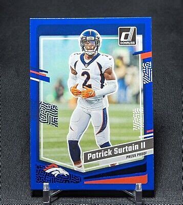 Patrick Surtain II Blue Press Proof 2023 Donruss Football Card 92