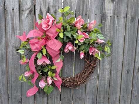 Bow for Wreath, Coral Pink Wreath Bow