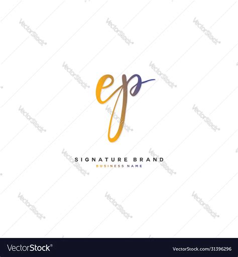 E P Ep Initial Letter Handwriting And Signature Vector Image