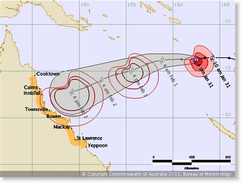 Cyclone Yasi Map