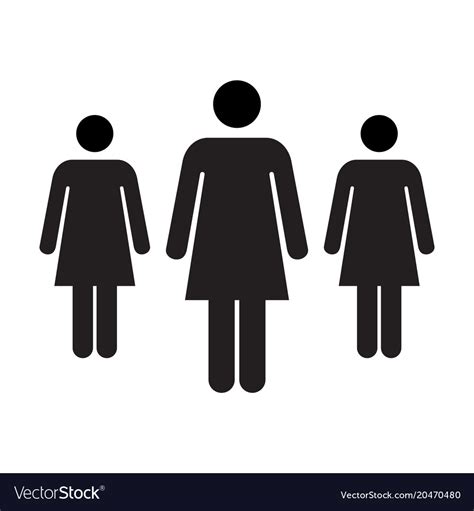 People Icon Group Women Team Symbol Royalty Free Vector