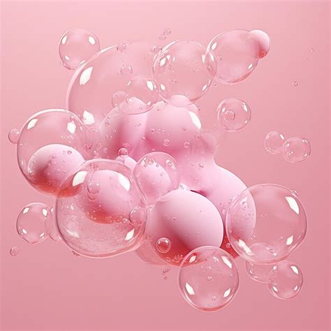 Premium Photo | Pink Background Foam Bubbles Delight