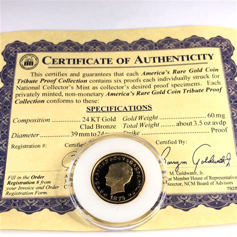 24K Gold Layered 1879 Stella 4 Replica Proof DCAM In Protective