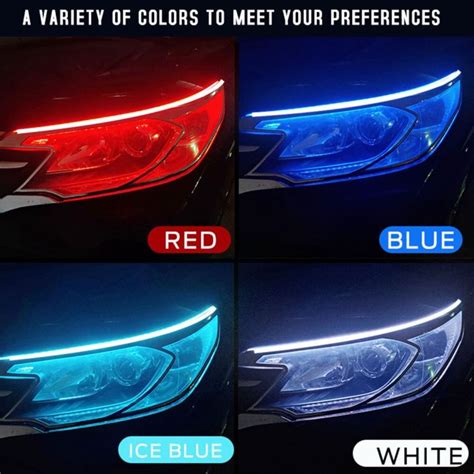 1Pc 60Cm Sequential 12V Led Drl Car Eyebrow Daytime Running Light