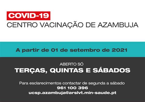 Novo Horário Do Centro De Vacinação Covid 19 De Azambuja A Partir De 1