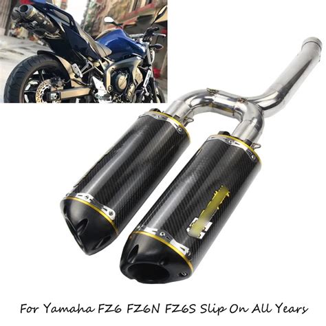 For Yamaha FZ6 FZ6N FZ6S Motorcycle Exhaust Pipe Slip On Mid Tail Pipe