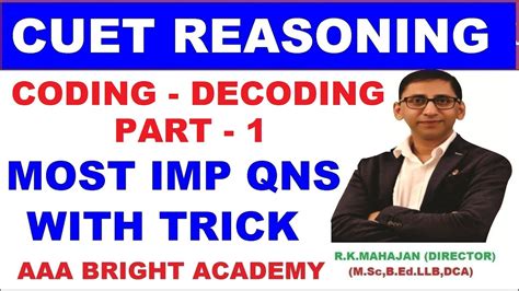 Coding Decoding Reasoning Part 1 For CUET Exam Preparation