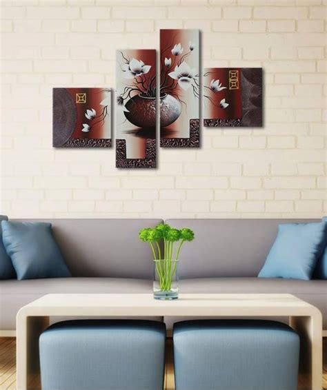 Wieco Art Stretched And Framed Hand Painted Modern Canvas Wall