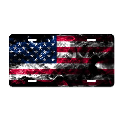Smoaffly American Flag License Plate Decorative Car Front, Metal Car