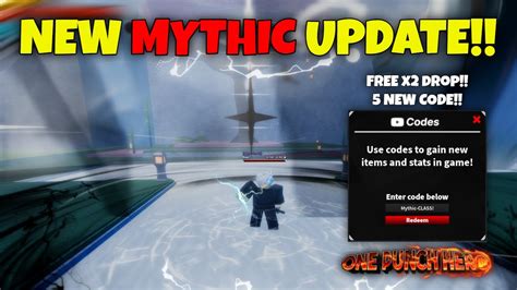 New Mythic Update NEW CLASS CODE One Punch Hero Roblox YouTube