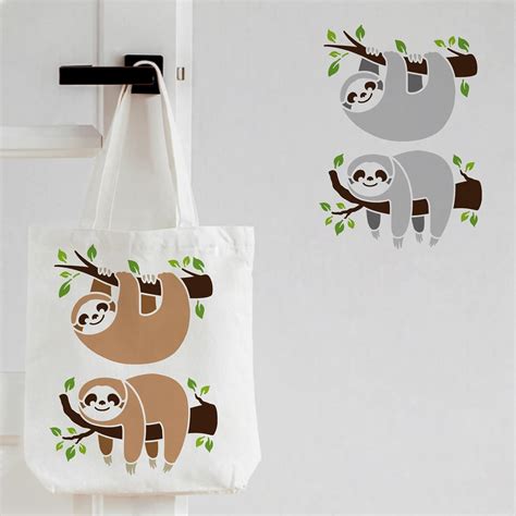 FINGERINSPIRE Sloth Stencil for Painting 29.7x21cm Slow Down Sloth