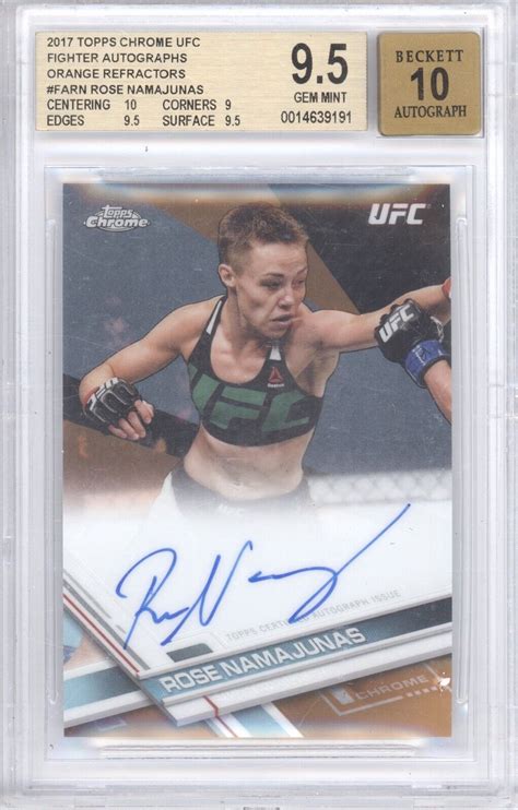 ROSE NAMAJUNAS BGS 9 5 2017 TOPPS CHROME ORANGE REFRACTOR AUTO 6 25 EBay