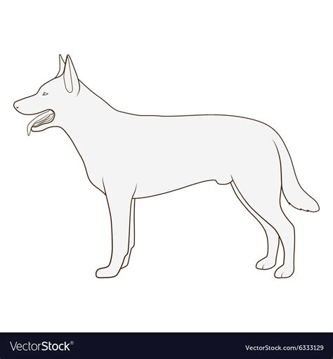 Dog side view scheme silhouette Royalty Free Vector Image